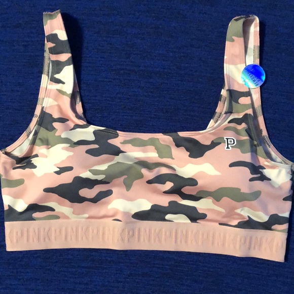 pink camo sports bra